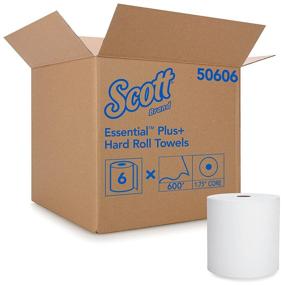 img 4 attached to 🧻 Scott Essential Plus Hard Roll Paper Towels (50606) - White, 6 Rolls/Case, 3,600 ft - Kleenex Quality, Premium Absorbency Pockets - Now Branded as Scott