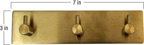 img 2 attached to 🔑 Gold Finish Key Holder for Wall with 3 Hooks ~ Multi-purpose Key Hook for Wall - Coat Hanger, Purse Hanger, Towel Hook ~ Convenient Mount Key Hangers for Entryway, Bathroom, Living Room, Kitchen