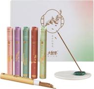🎁 premium variety gift pack of grand wisdom incense sticks, 120 sticks + free holder | natural aromatic incense for relaxation, positivity, yoga, meditation, stress relief | high-quality chinese incense logo