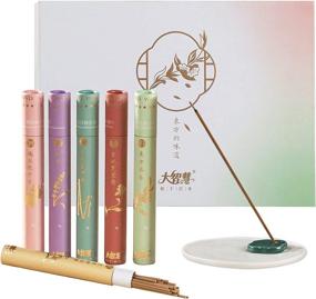 img 4 attached to 🎁 Premium Variety Gift Pack of Grand Wisdom Incense Sticks, 120 Sticks + Free Holder | Natural Aromatic Incense for Relaxation, Positivity, Yoga, Meditation, Stress Relief | High-Quality Chinese Incense