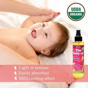 img 2 attached to 🍼 US Organic Baby Oil with Calendula: Caribbean Coconut + USDA Certified Jojoba & Olive Oil, Vitamin E, No Alcohol/Paraben/Detergents, Natural Scent, 5 fl. oz.