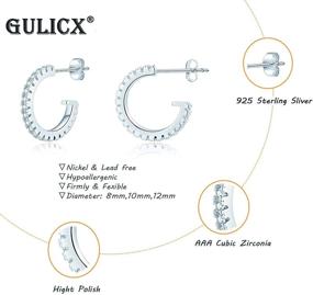 img 2 attached to 💎 GULICX Sterling Earrings: Stunning Cartilage Jewellery for Girls' Fashion Statement