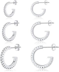 img 4 attached to 💎 GULICX Sterling Earrings: Stunning Cartilage Jewellery for Girls' Fashion Statement