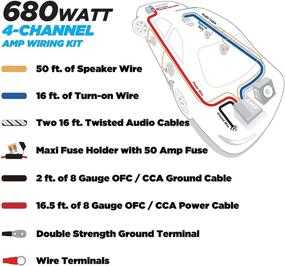 img 3 attached to 💥 Enhanced Centric ICAK84 8-Gauge 4-Channel Amp Installation Wiring Kit - Amplifier Installation Kit for Cars with 680 W Max Power Output