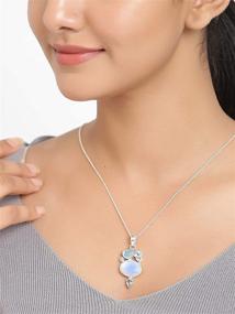 img 3 attached to 💎 YoTreasure Moonstone Necklace - Sterling Silver 925, 18-inch Chain Pendant Jewelry