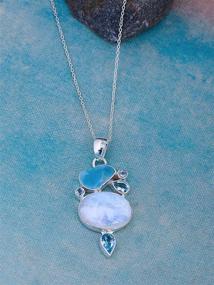 img 2 attached to 💎 YoTreasure Moonstone Necklace - Sterling Silver 925, 18-inch Chain Pendant Jewelry