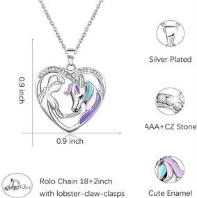 img 2 attached to Unicorn Necklace Hypoallergenic Rainbow Pendant