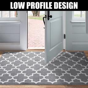 img 1 attached to 🚪 Highly Absorbent Indoor Doormat 36"x 59" with Non-Slip Rubber Backing - Low Profile-Grey Lantern Design - Washable Entrance Door Runner Rug - Keep Out Mud and Dirt