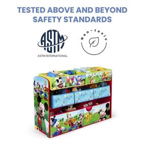 img 1 attached to 🐭 Disney Mickey Mouse Deluxe 9-Bin Toy Storage Organizer by Delta Children