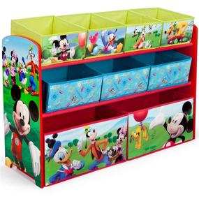 img 4 attached to 🐭 Disney Mickey Mouse Deluxe 9-Bin Toy Storage Organizer by Delta Children