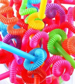 img 2 attached to 🍹 Vibrant Neon Bendy Straws - Pack of 200, Perfect Stix Artistic 10 UN-200