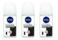 🌸 nivea women's deodorant roll on - 3 pack, 1.69 oz each (invisible b&w clear) logo