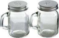 grant howard glass mini mason salt and pepper shaker set - 4 ounce, pack of 2 logo