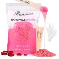 💐 hair removal wax beads - large bag (1lb) for women and men at home - bikini line, facial, legs, arms, body - pink roses waxing bean home kit logo