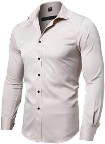 img 4 attached to 👔 Classic Button-Down Collar White Men's Shirts: Perfect Casual and Formal Attire