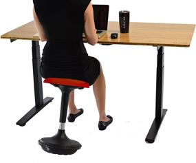 img 2 attached to 🪑 WOBBLE STOOL Standing Desk Balance Chair - Ergonomic Adjustable Height, Active Sitting Perch for Adults and Kids - Swiveling 360°, Leaning Support, Sit-Stand High Computer Chair