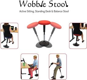 img 3 attached to 🪑 WOBBLE STOOL Standing Desk Balance Chair - Ergonomic Adjustable Height, Active Sitting Perch for Adults and Kids - Swiveling 360°, Leaning Support, Sit-Stand High Computer Chair