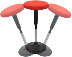 img 4 attached to 🪑 WOBBLE STOOL Standing Desk Balance Chair - Ergonomic Adjustable Height, Active Sitting Perch for Adults and Kids - Swiveling 360°, Leaning Support, Sit-Stand High Computer Chair