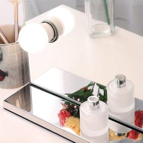 img 2 attached to 💡 Chende Hollywood Vanity Mirror: Large Wall Lighted Mirror with Extra Outlet, 14 LED Bulbs, Stainless Steel Frame - 31.5 x 23.62 Inches