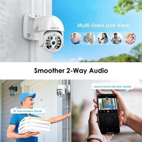 img 1 attached to Advanced Outdoor Wireless Home Security Camera System: 360° View, AIBOOSTPRO Pan-Tilt Surveillance, Motion Detection, 2-Way Audio, Color Night Vision, Waterproof