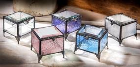 img 1 attached to 👝 Purple Glass Jewelry Box - Decorative Keepsake Storage Organizer Trinket Case Gift for Her - J Devlin Box 836