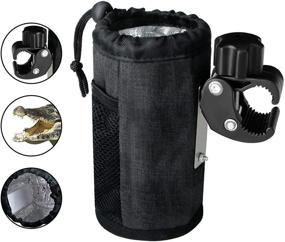 img 4 attached to 🚲 Bike Cup Holder: Versatile Handlebar Drink Holder with Mesh Pockets & Drain for Motorcycles, ATVs, Boats, Strollers, Kayaks, Bikes, Wheelchairs