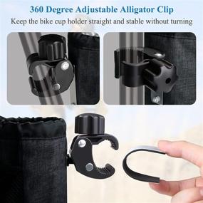 img 3 attached to 🚲 Bike Cup Holder: Versatile Handlebar Drink Holder with Mesh Pockets & Drain for Motorcycles, ATVs, Boats, Strollers, Kayaks, Bikes, Wheelchairs