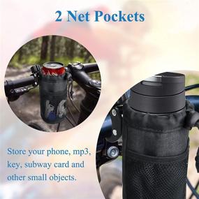 img 2 attached to 🚲 Bike Cup Holder: Versatile Handlebar Drink Holder with Mesh Pockets & Drain for Motorcycles, ATVs, Boats, Strollers, Kayaks, Bikes, Wheelchairs