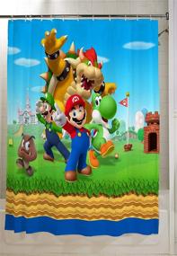 img 1 attached to 🚿 Super Mario Fabric Shower Curtain - 72 in x 72 in - Franco Kids Bathroom Decor