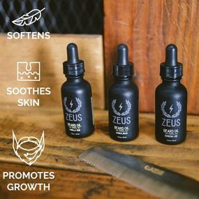 img 1 attached to ZEUS 1oz Beard Oil - Premium All-Natural Vegan Conditioning Oil, Made in USA: Moisturizes, Softens, Reduces Itch, Non-Greasy - Sandalwood Scent