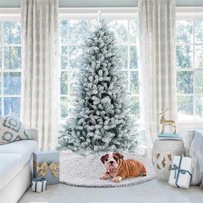 img 1 attached to 🎄 Chic and Cozy: yuboo Grey Fur Christmas Tree Skirt - 48 Inch Fluffy Furry Soft Mat for Fall and Christmas Home Decor