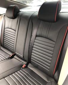 img 1 attached to EKR Custom Car Seat Covers for Honda Civic Hatchback 2016-2021 - Stylish Leatherette Design in Black with Red Trim