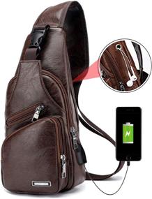 img 3 attached to 👜 Chic Leather Sling Crossbody Shoulder Charging: Stay Stylishly Powered On-the-Go!