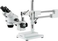 🔬 amscope sm-4b professional binocular stereo zoom microscope with wh10x eyepieces, 7x-45x magnification, and 0.7x-4.5x zoom objective on a double-arm boom stand logo