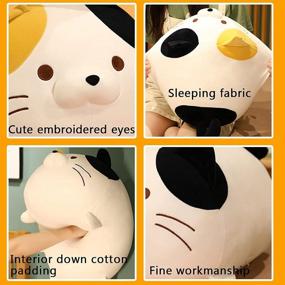 img 2 attached to 🐱 Cute and Super Soft 23.6in Big Fat Cat Plush Hugging Pillow for Kids, Perfect Sleeping Cat Plushie Partner Gift for Boys and Girls