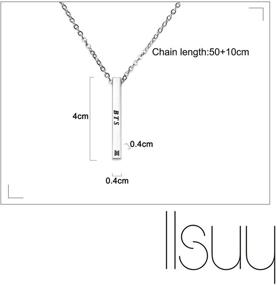 img 3 attached to 🎵 BTS Vertical Bar Necklace with Team Logo - Kpop Bangtan Boys Army Gift: Love Symbol & Member Name Necklace
