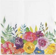 🌸 100 pack of 6.5 inch floral paper napkins for bridal shower and birthday party supplies logo