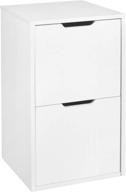 🌟 stylish niche mod freestanding pedestal two drawer filing cabinet in white wood grain - organize your office in style! логотип