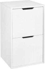 img 4 attached to 🌟 Stylish Niche Mod Freestanding Pedestal Two Drawer Filing Cabinet in White Wood Grain - Organize your Office in Style!