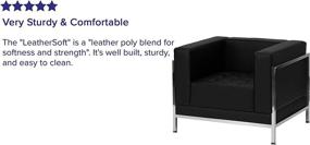 img 2 attached to 🪑 Contemporary Black LeatherSoft Chair with Encasing Frame by Flash Furniture HERCULES: A Blend of Comfort and Style