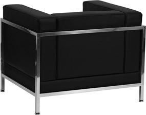 img 1 attached to 🪑 Contemporary Black LeatherSoft Chair with Encasing Frame by Flash Furniture HERCULES: A Blend of Comfort and Style