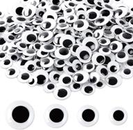 👀 upins 300 pcs large self-adhesive wiggle eyes - round plastic black googly eyes, sizes 15mm, 18mm, 20mm, 25mm logo