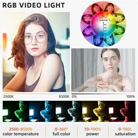 img 3 attached to 📸 Портативная светодиодная видеолампа RGB с аккумулятором - настраиваемый полноцветный свет 360° | Идеально подходит для записи видео, TikTok, влоггинга, с подставкой настольной