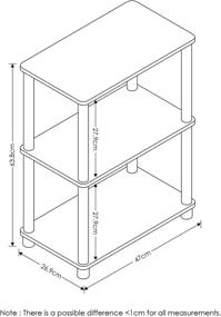 img 3 attached to 📦 Furinno Turn-N-Tube No Tool 3-Tier Storage Shelf: Narrow, Espresso/Black - Effortless Organization for Small Spaces