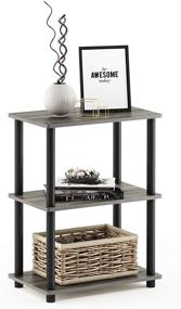 img 1 attached to 📦 Furinno Turn-N-Tube No Tool 3-Tier Storage Shelf: Narrow, Espresso/Black - Effortless Organization for Small Spaces