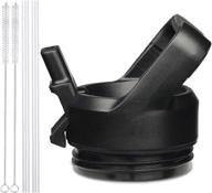 🎉 convenient straw cap set for yeti rambler and rtic bottles - black логотип