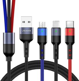 img 4 attached to 🔌 MJEMS 2Pack 10FT/3M USB C кабель из нейлона – Многофункциональный зарядный шнур с Micro USB/Type C для iPhone 12/11 Pro/XR/Max, Samsung S10 S9/Note 9, Moto G7/LG и других устройств – Зарядное устройство для автомобиля