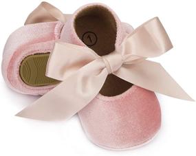 img 4 attached to 👶 KIDSUN Soft Sole Baby Girls Mary Jane Shoes with Bow - Perfect for Princess Dress, Wedding, Newborn Crib, or First Walkers