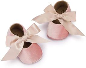 img 3 attached to 👶 KIDSUN Soft Sole Baby Girls Mary Jane Shoes with Bow - Perfect for Princess Dress, Wedding, Newborn Crib, or First Walkers