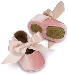 img 2 attached to 👶 KIDSUN Soft Sole Baby Girls Mary Jane Shoes with Bow - Perfect for Princess Dress, Wedding, Newborn Crib, or First Walkers